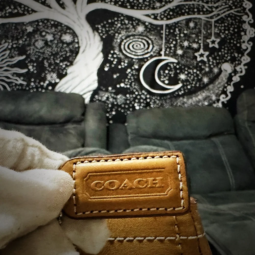 Vintage Coach tote bag shoulder bag Tan Leather 2007 - Picture 7 of 17